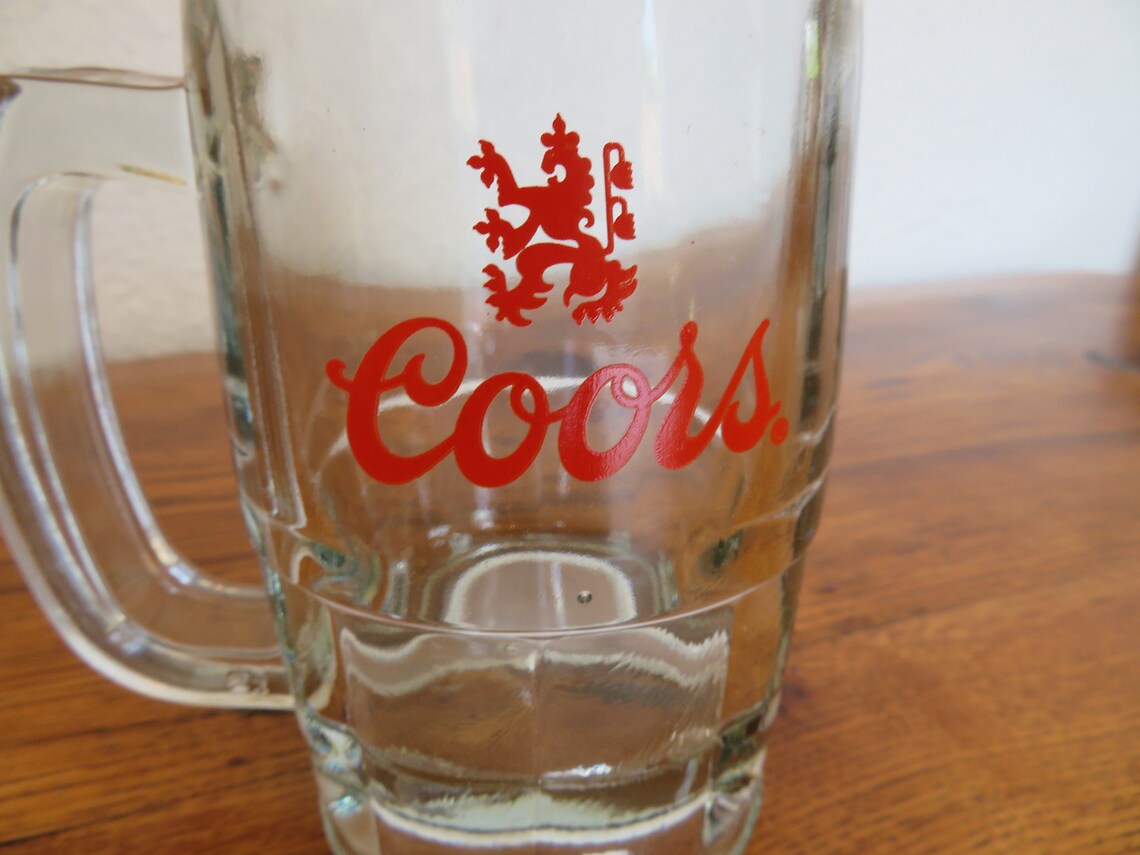 Vintage Coors Beer Glass Mug Heavy Retro Logo Barrel Shape 10 Etsy UK