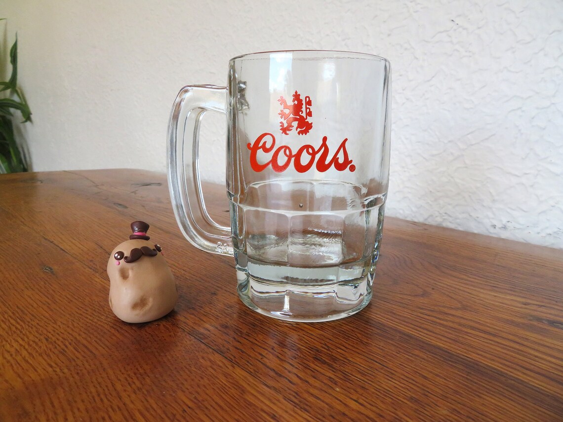 Vintage Coors Beer Glass Mug Heavy Retro Logo Barrel Shape 10 Etsy UK