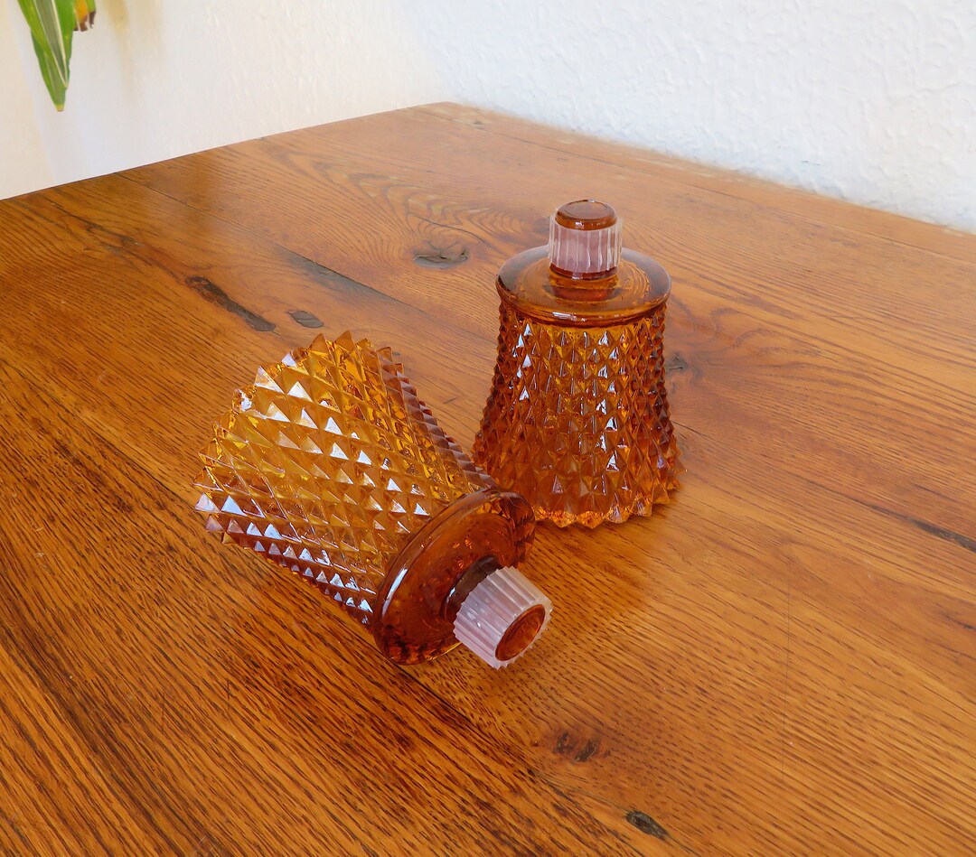 Vintage Glass Peg Votive Candle Holder Inserts Set of 2 Etsy