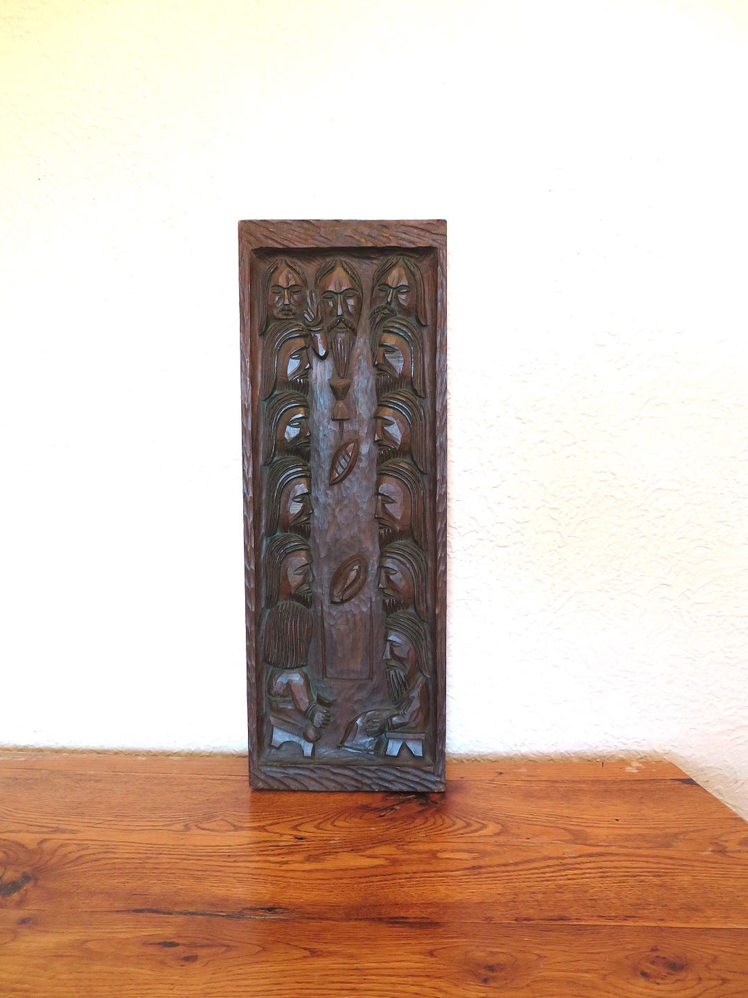 Vintage Hand Carved Wood Last Supper Wall Hanging 3D - Etsy