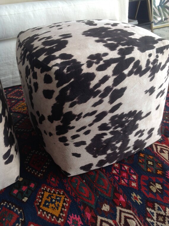 Faux Cowhide Ottomans Etsy