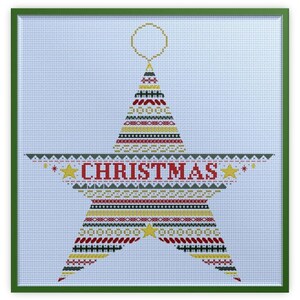 Christmas Star Band Sampler Cross Stitch Embroidery CHART PATTERN