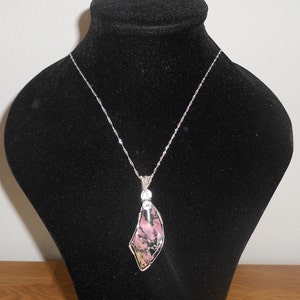Exceptional Stunning Pink, Black & Grey Rhodonite Gemstone Cabochon and ...