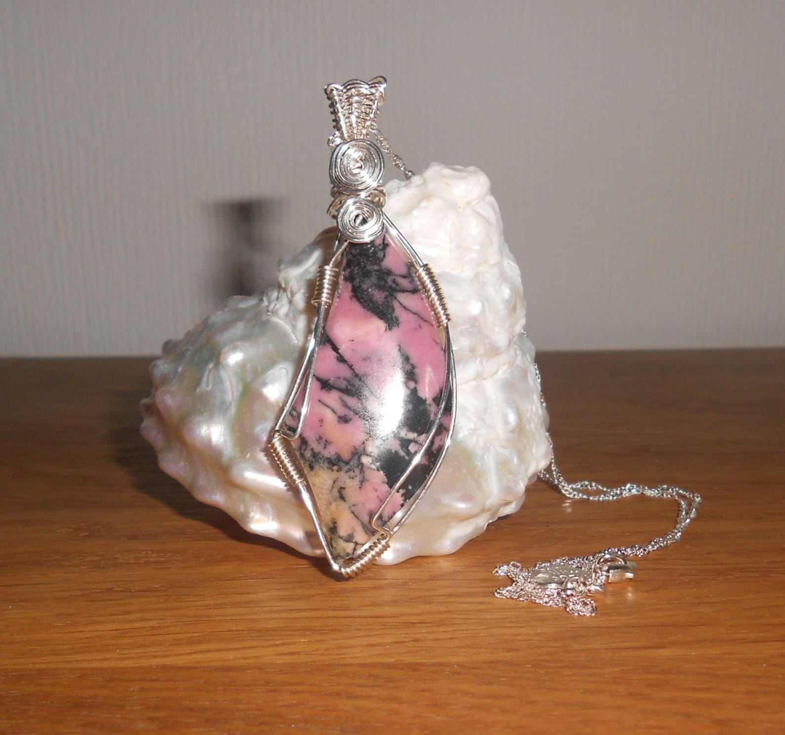 Exceptional Stunning Pink, Black & Grey Rhodonite Gemstone Cabochon and ...