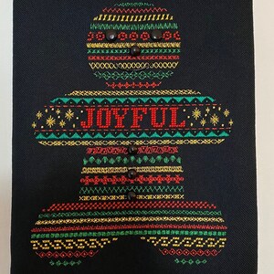 Gorgeous Red, Gold and Green Gingerbread Man Christmas Band Sampler