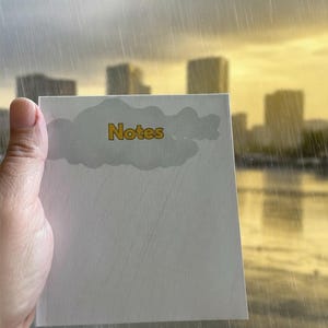 Cloud Notepad, Cute Minimalist Stationery, Small Handmade Writing Pad, 50 Page Note Pad, Simple Desk Notepad