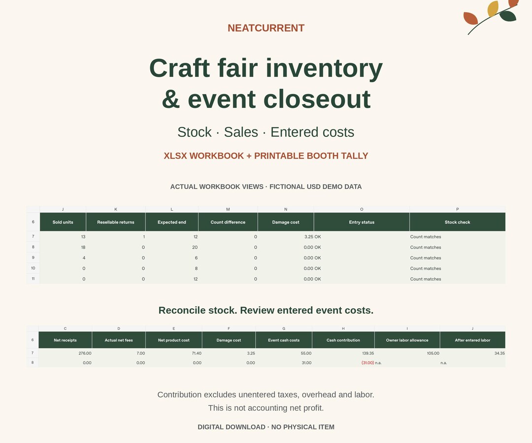 Craft Fair Inventory Tracker: Sales, Stock Reconciliation & Event ...