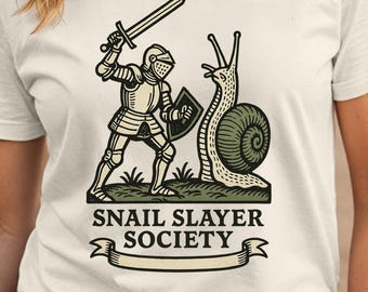 Snail Slayer Medieval Shirt Funny Knight Marginalia Renaissance Faire Tee