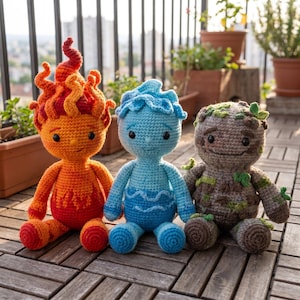 Elemental Amigurumi Haakpatroon Bundel PDF | Ember Wade Clod Direct Downloaden
