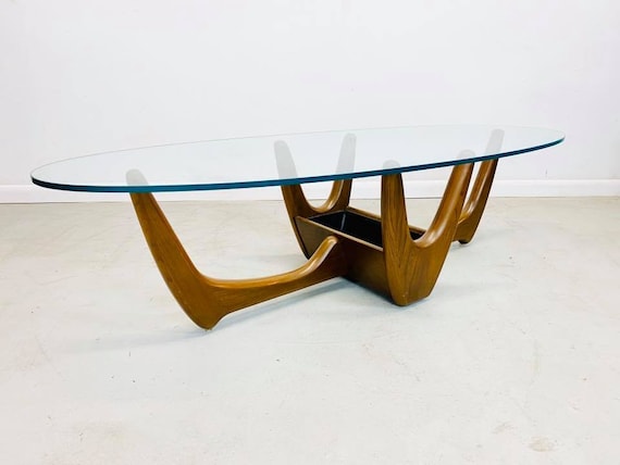 Kroehler Table Basse Ovale En Verre, Isamu Noguchi Coffee Table Premier Replica