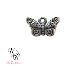 Butterfly Charm 1 Piece Tierracast Antique Silver Pewter Butterfly Charm Butterflies Insect Charms Butterfly Jewelry Findings Pewter Charms