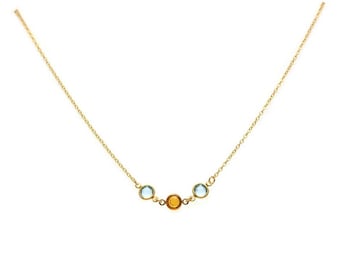 Dainty Necklace ~ 14k Gold Filled ~ Birthstone Necklace ~ Mothers Birthstone Necklace ~ Birthstone Jewelry ~ Gold Mothers Necklace ~ Mom