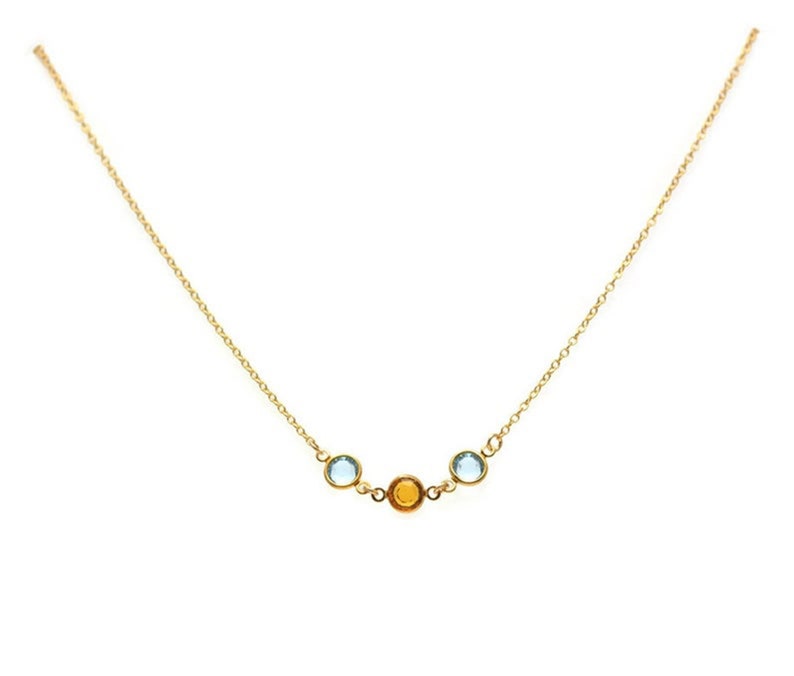 Dainty Necklace 14k Gold Filled Birthstone Necklace Mothers Birthstone Necklace Birthstone Jewelry Gold Mothers Necklace Mom image 1