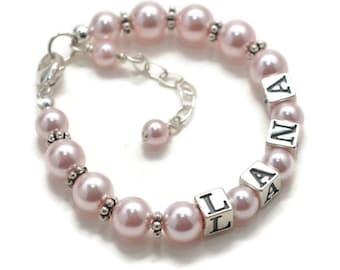 Baby Name Bracelet Personalized Bracelet Kids Jewelry Baby Bracelet Baby Shower Gift Baby Girl Gift Personalized Girl Gift Baby Gift