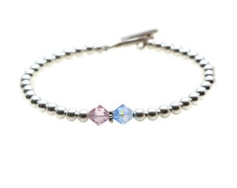 Bracelets de famille avec pierres de naissance pour femme Cadeau fête des Mères pour maman Bijoux en argent sterling avec pierres de naissance pour enfants Bracelets cadeau pour grand-mère