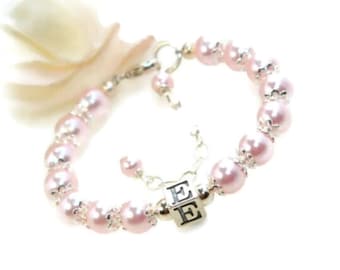 Baby Bracelet, Personalized Baby, Initial Baby Bracelet, Choice of Color, Personalized Baby Bracelet, Little Girl Jewelry, Little Girl Gifts