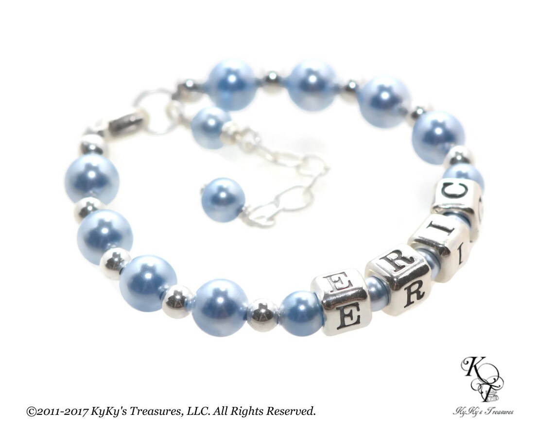 Baby Boy Bracelet Baby Name Bracelet Baby Jewelry Custom Baby Etsy