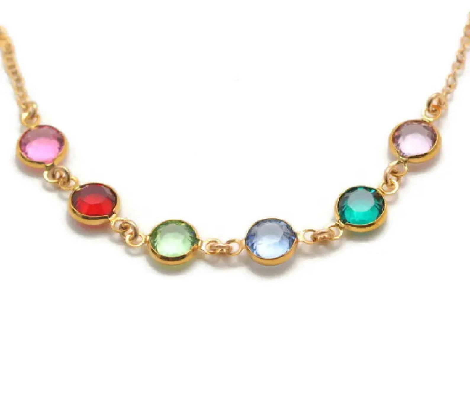 Multiple Birthstone Necklace 14k Gold Filled Mom Christmas Etsy