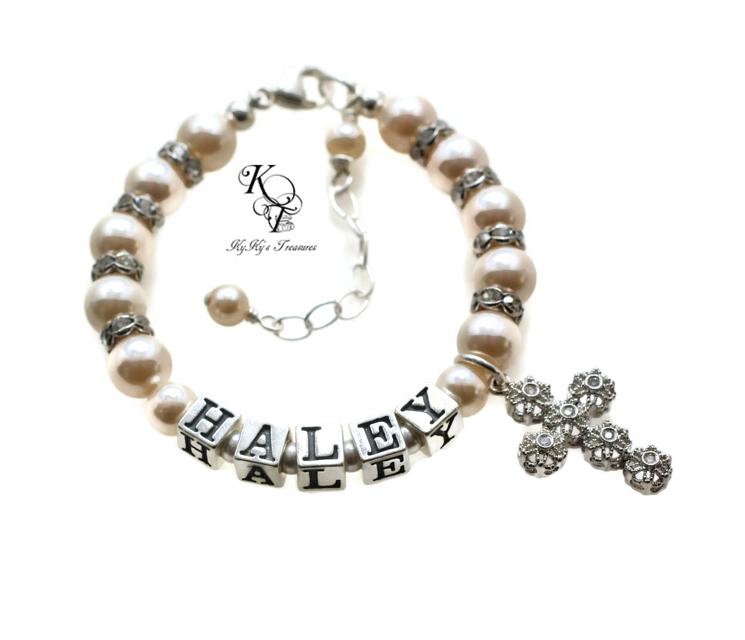 personalized baptism bracelet