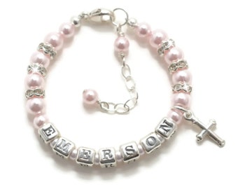 Girl Baptism Gift, Christening Gift Baby Girl Bracelet Personalized Name Bracelet, First Communion Gift Girl, Goddaughter Gift Jewelry