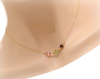 Custom Birthstone Necklace, Mother Necklace, 14k Gold Filled Birthstone Necklace,  Birthstone Jewelry, Grandma Necklace, Mothers Day Gift