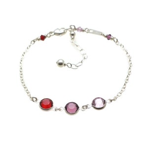 Mothers Bracelet Birthstone Sterling Silver Family Bracelet, Christmas Gifts for Mom, Grandma Bracelet, Birthstone Jewelry for Wife