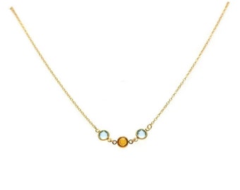 Multiple Birthstone Necklace 14k Gold Filled, Mom Christmas Gift, Grandma Birthstone Jewelry, Gold Mothers Necklace, Mothers Day Gift