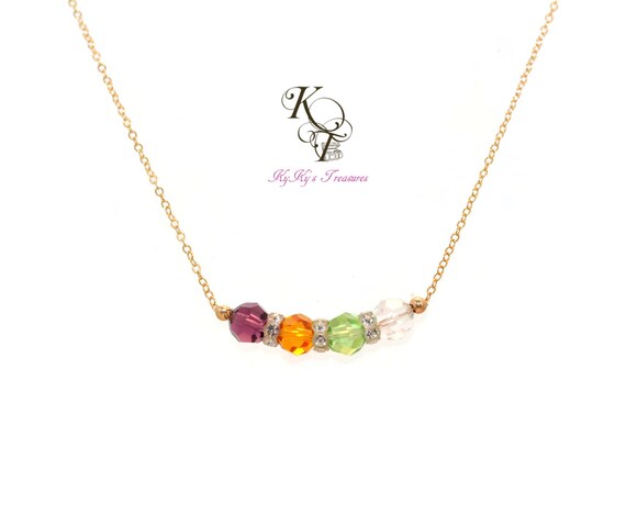 Birthstone Necklace Mothers Necklace 