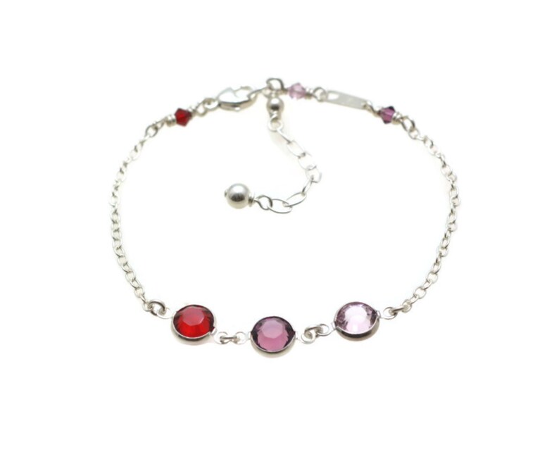 Grandma Bracelet Mother Birthstone Bracelet Sterling Silver Etsy