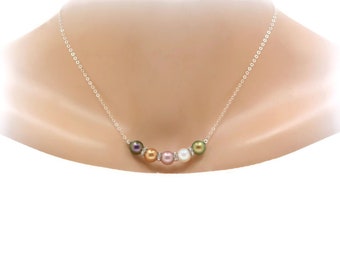 Mothers Necklace ~ Pearl Birthstone Necklace ~ Family Birthstone Necklace ~ Grandma Necklace ~ Mom Necklace ~ Mom Christmas Gift