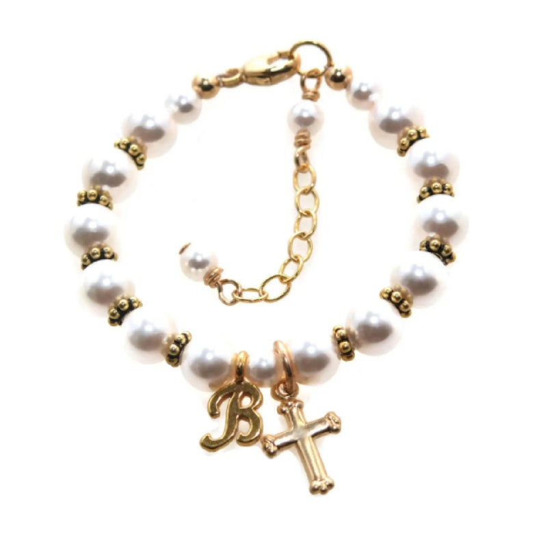 Gold Christening Bracelet Grandson Baptism Gift First Etsy