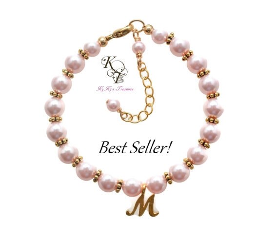 Baby Bracelet Gold Baby Bracelet Personalized Little Girl Etsy