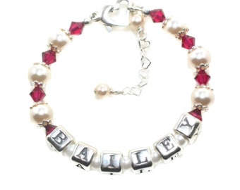Kid Jewelry, Personalized Baby Bracelet, Custom Baby Gifts, Birthstone Bracelet with Name, Toddler Bracelet, Little Girl Jewelry Girl Gifts