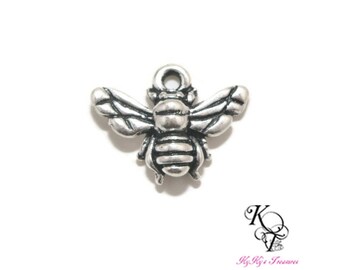 Honey Bee Charm Tierracast Charms Antique Silver Honey Bee Charm Antique Silver Charm Pewter Jewelry Findings Insect Charms Insect Jewelry