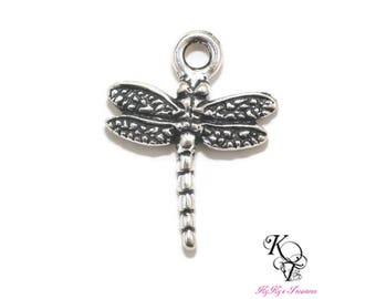 Dragonfly Charm Tierracast Charms Silver Dragonfly Pendant Antique Silver Charms Jewelry Findings Pewter Charms Jewelry Supplies