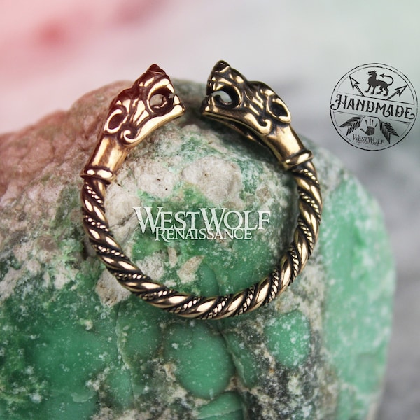 Viking Fenrir Wolf Head Ring - Made of Bronze - US Sizes 6-11 --- Norse/Odin/Wolves/Ragnarok/Men/Women