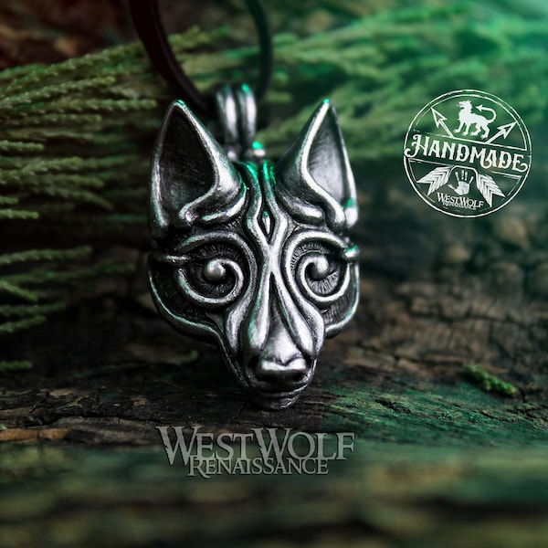 Viking Wolf Head Pendant --- Norse/Fenrir/Warg/Werewolf/Odin/Medieval/Celtic/Silver/Jewelry/Skyrim