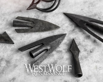 Forged Iron Medieval and Viking Arrowheads - Your Choice of Style --- Bodkin/Broadtail/Fire/Needle/English/Viking/Norse/Archery/Arrows