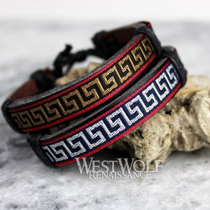 Pulseras con diseño de borde de llave griega - Tamaño ajustable - Color a elegir --- Brazalete/Joyería