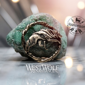 Bronze Direwolf Brooch or Badge --- Viking/Celtic/Pagan/Fenrir/Odin/Scandinavian Wolf/Sew-On Style Cloak Pin