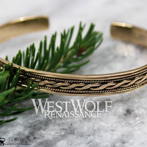 Celtic Twist Design Bracelet - Made of Polished Golden Bronze --- Viking/Norse/Medieval/Bangle/Cuff/Gold/Jewelry/Torc