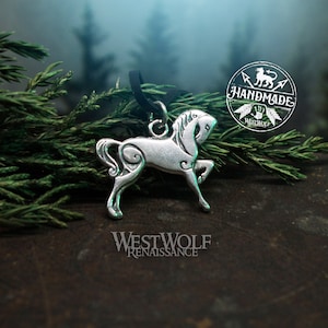 Celtic Horse Pendant - in Sterling Silver or Bronze - Smaller Size --- Animal Spirit/Epona/Nature/Gaelic/Pony/Magic
