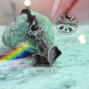 Hand-Forged Viking MJOLNIR Thor&#39;s Hammer Pendant - Norse/Medieval/Jewelry/Skyrim