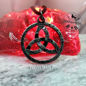 Celtic Triquetra or &quot;Trinity Knot&quot; Pendant - Made of Hand-Forged Steel --- Tri Knot/Medieval/Viking/Norse/Celt/Gaelic/Jewelry