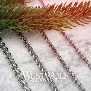 Braided Wheat Style Chains for Pendants in Multiple Sizes -- High Quality Stainless Steel --- Viking/Norse/Celtic/Necklace/Silver/Jewelry