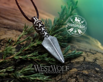 Spear of Odin Pendant - Gungnir - with Knotted Design --- Norse/Viking/Celtic/Silver/Necklace/Jewelry