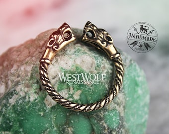 Viking Fenrir Wolf Head Ring - Made of Bronze - US Sizes 6-11 --- Norse/Odin/Wolves/Ragnarok/Men/Women