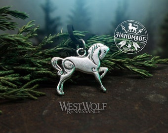 Celtic Horse Pendant - in Sterling Silver or Bronze - Smaller Size --- Animal Spirit/Epona/Nature/Gaelic/Pony/Magic