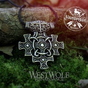 Viking Multi Cross Raven Head Pendant -- Norse/Scandinavian/Iceland/Germany/Medieval/Early Christian