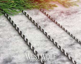 Twisted Spiral Style Chains for Pendants in Multiple Sizes -- High Quality Stainless Steel --- Viking/Celtic/Necklace/Silver/Jewelry